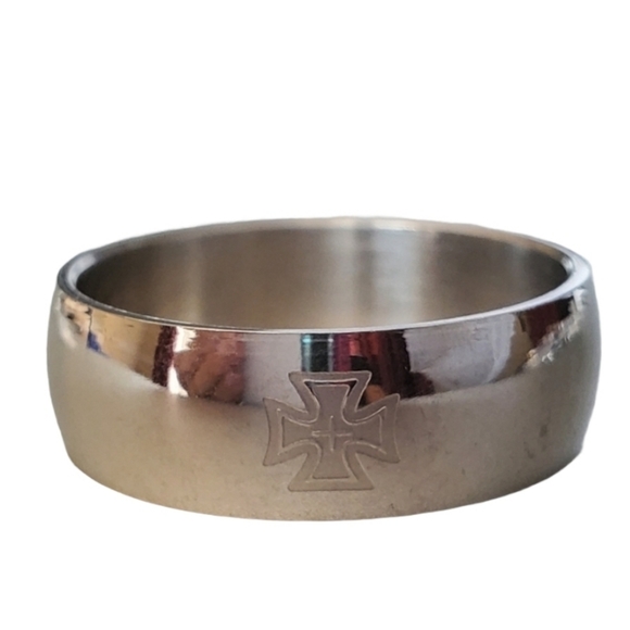 Other - Stainless Steel Band Ring Cross Biker Sizes 10.5 12.25 13